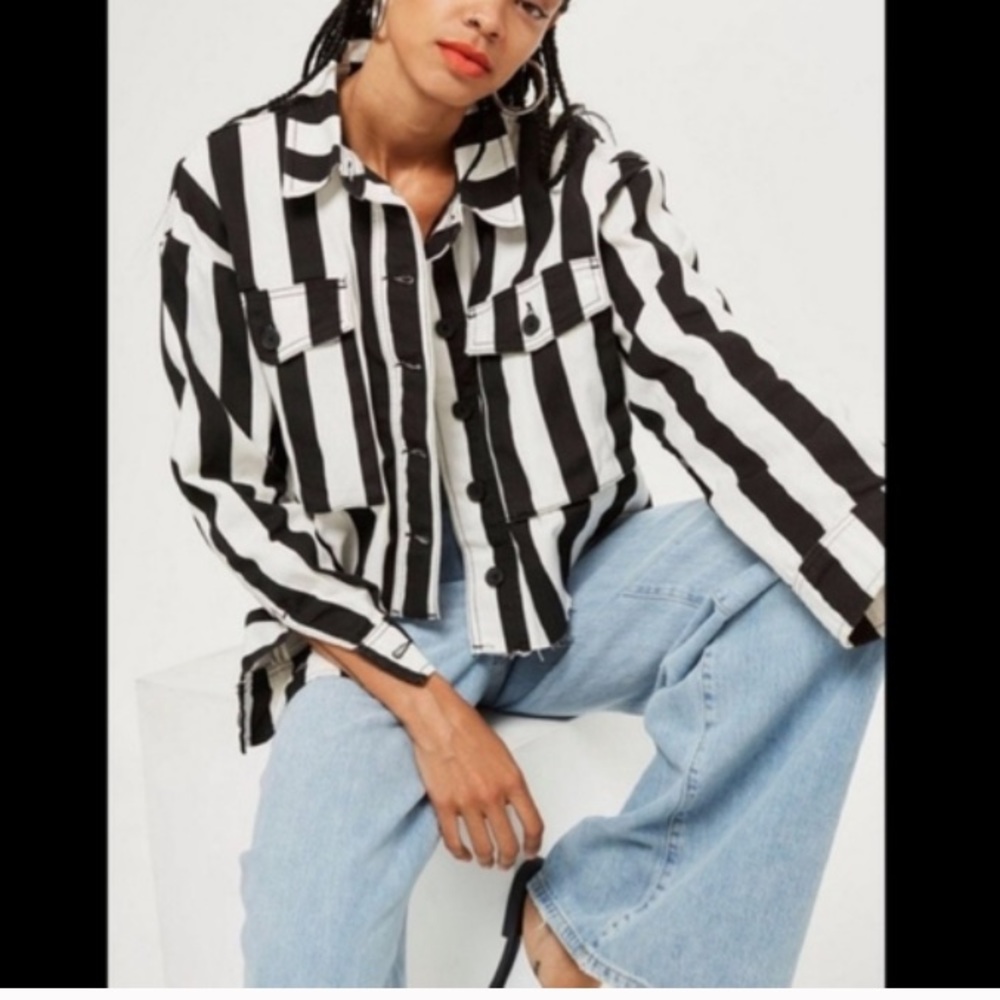 Topshop Striped Jacket